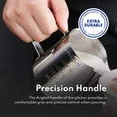 New Star Foodservice 28805 Commercial Grade Stainless Steel 18/8 Frothing Pitcher, 12-Ounce with Measurement Scale