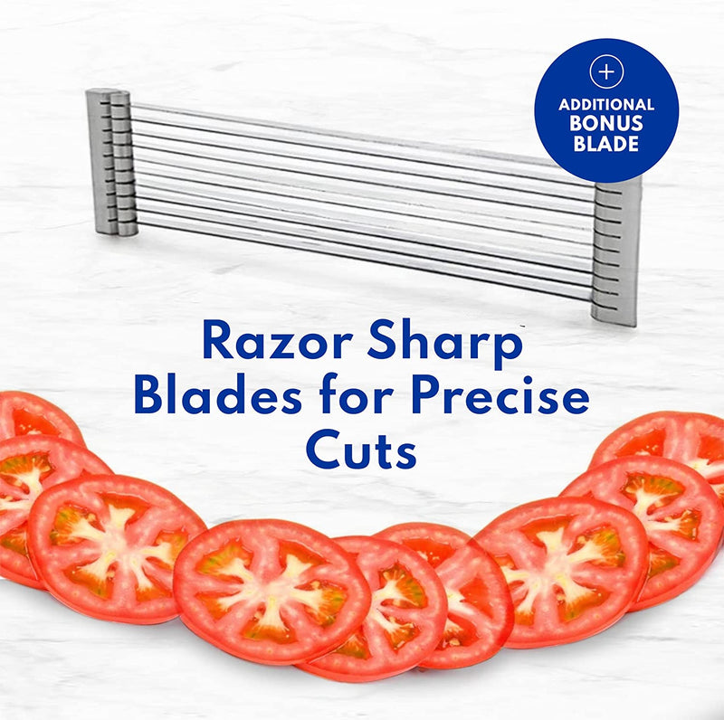 PCTC Tomato Slicer, Stainless Steel Tomato Slicer, Vegetable Slicer, 10  Sharp Blades Tomato Slicer Tool, Easy Grip Handle Lightnweight Kitchen  Tool
