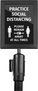 New Star Foodservice 54729 Commercial-Grade Stanchion Top Sign Frames, Black, Sign Sold Separately (Fits 2.5-Inch Post Diameter)