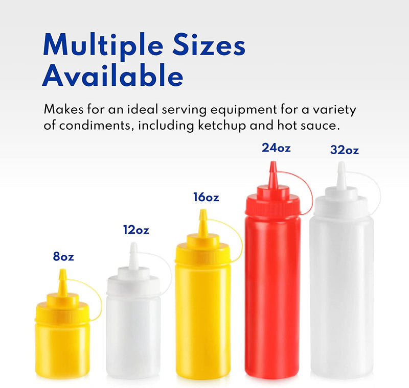 New Star Foodservice 26559 Squeeze Bottles, Plastic, 24 oz, Yellow, Pack of 6
