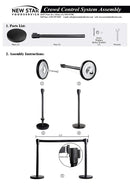 New Star Foodservice 54743 Tulip Top Stainless Steel Stanchions, Set of 2 Posts with 1 of 79.5-Inch Red Velvet Rope