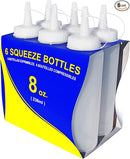 New Star Foodservice 26115 Squeeze Bottles, Plastic, 8 oz, Clear, Pack of 6