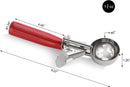 New Star Foodservice 34868 Commercial-Grade Thumb Press Food Disher / Ice Cream Scoop, 18/8 Stainless Steel, 1.75 oz, Size 24, Red