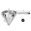 New Star Foodservice 34110 18/8 Stainless Steel China Cap Strainer, 10-Inch, Coarse Mesh