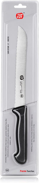 Top Cut By New Star Foodservice 1029239 Swedish Sandvik 14C28N Steel Bread Knife, 8"