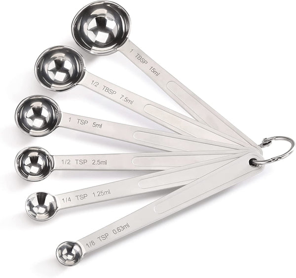 New Star Foodservice 43112 Stainless Steel 18/8 Measuring Spoons, Set of 6