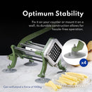 New Star Foodservice 42306 Commercial Grade French Fry Cutter with Suction Feet, 3/8", Green