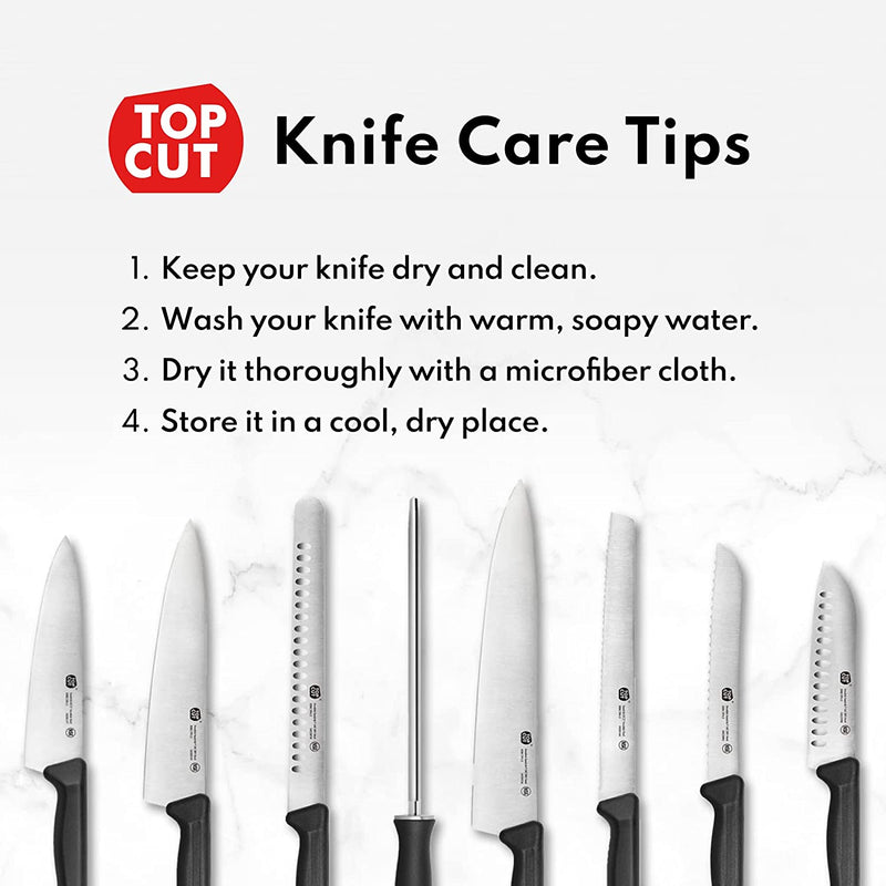 Top Cut By New Star Foodservice 1029260 Swedish Sandvik 14C28N Steel Chef Knife, 10-Inch