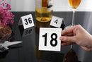 New Star Foodservice 27570 Double Side Plastic Table Numbers, 51-75, 3" x 3" Inch, White