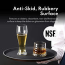 New Star Foodservice 25217 Restaurant Grade Non-Slip Tray, Plastic, Rubber Lined, Round (16-Inch, Black)