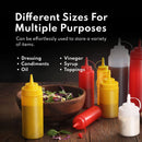 New Star Foodservice 26313 Squeeze Bottles, Plastic, 12 oz, Red, Pack of 6