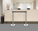 New Star Foodservice 54668 Stainless Steel Stanchion, 36-Inch Height, 6.5-Foot Retractable Belt, Set of 6