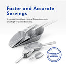 New Star Foodservice 34721 One-Piece Cast Aluminum Flat Bottom Bar Ice Flour Utility Scoop, 24-Ounce, Silver