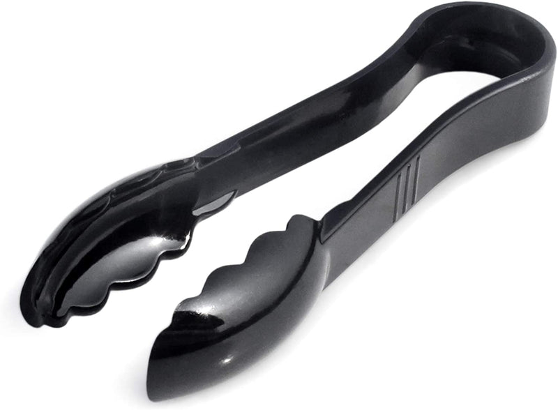 New Star Foodservice 35698 Utility Tong High Heat Plastic, Scalloped, 6 inch, Black, Set of 12