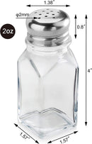 New Star Foodservice 22100 Glass Salt and Pepper Shaker with Stainless Steel Mushroom Top, Square, 2-Ounce, Set of 12