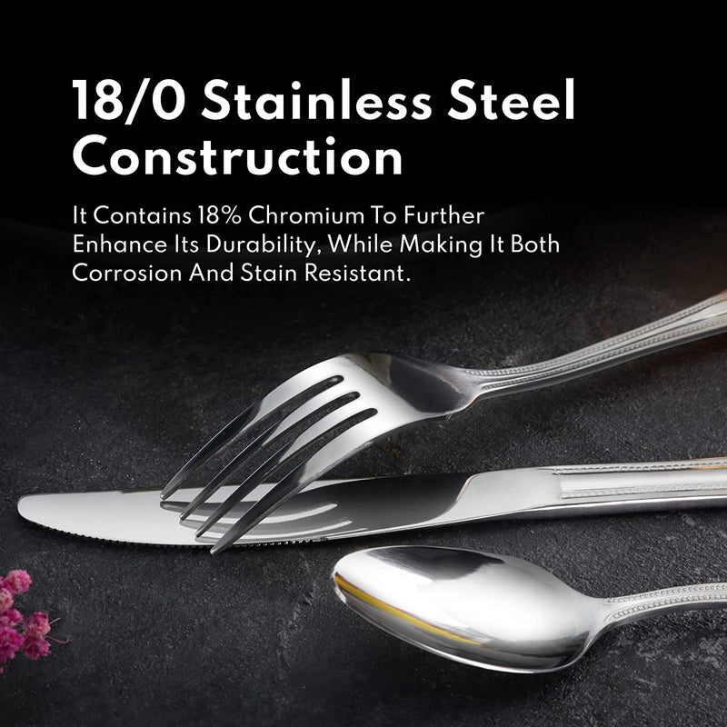 New Star Foodservice 58871 Slimline Pattern, 18/0 Stainless Steel, 60-Piece Flatware Set