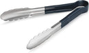 New Star Foodservice 35858 9-Inch Utility Spring Tongs, Stainless Steel, Vinyl Coated, Set of 12, Blue