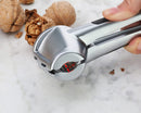 New Star Foodservice 27990 Die Cast Zinc Alloy Nutcracker Walnut Clamp Plier with Soft Rubber Grips, Silver