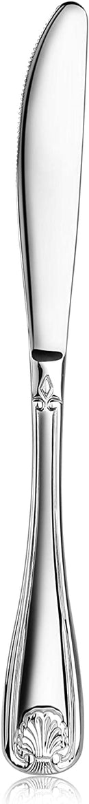 New Star Foodservice 58246 Shell Pattern, 18/0 Stainless Steel, Dinner Knife, 8.6-inch, Set of 12