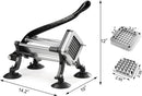 New Star Foodservice 43204 Commercial Grade French Fry Cutter with Suction Feet, 1/2 Inch and 3/8 Inch Blades, Limited Edition Black