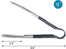 New Star Foodservice 35858 9-Inch Utility Spring Tongs, Stainless Steel, Vinyl Coated, Set of 12, Blue