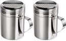New Star Foodservice 28485 Stainless Steel Dredge Shaker with Handle, 10-Ounce, Set of 2