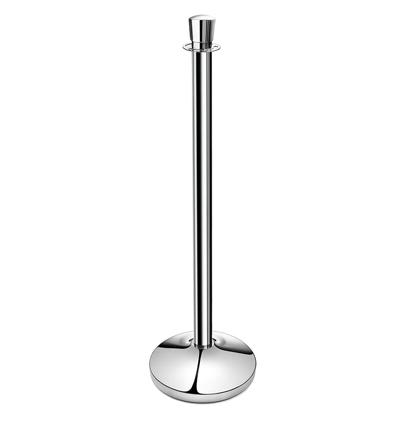 New Star Foodservice 54743 Tulip Top Stainless Steel Stanchions, Set of 2 Posts with 1 of 79.5-Inch Red Velvet Rope