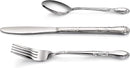 New Star Foodservice 58840 Stainless Steel Rose Pattern 3 Piece Flatware Set, Service for 12, Silver