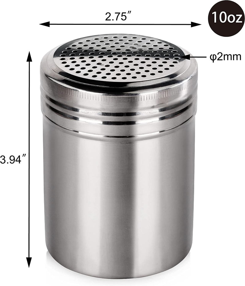 New Star Foodservice 28478 Stainless Steel Dredge Shaker, 10-Ounce, Set of 2