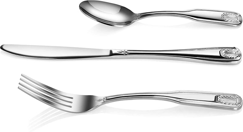New Star Foodservice 58901 Shell Pattern, 18/0 Stainless Steel, 36 piece Flatware Set