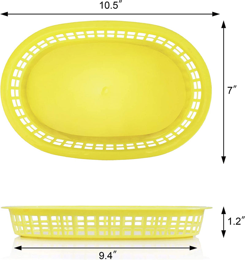 New Star Foodservice 44089 Fast Food Baskets, 10.5 x 7 Inch, Set of 12, Yellow