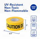 New Star Foodservice 1028799 Industrial Commercial Grade Non-Adhesive Yellow Caution Tape, CAUTION DO NOT ENTER, 3 Inch x 1000 Feet (Industrial Size)