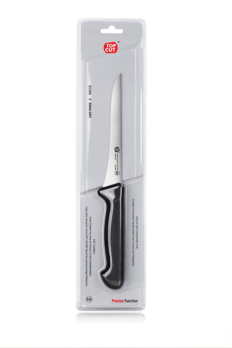 Top Cut By New Star Foodservice 1029208 Swedish Sandvik 14C28N Steel Boning Knife, 6"