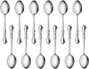 New Star Foodservice 58703 Rose Pattern, 18/0 Stainless Steel, Dinner Spoon, 7-Inch, Set of 12
