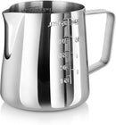 New Star Foodservice 28805 Commercial Grade Stainless Steel 18/8 Frothing Pitcher, 12-Ounce with Measurement Scale