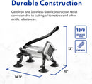 New Star Foodservice 43204 Commercial Grade French Fry Cutter with Suction Feet, 1/2 Inch and 3/8 Inch Blades, Limited Edition Black