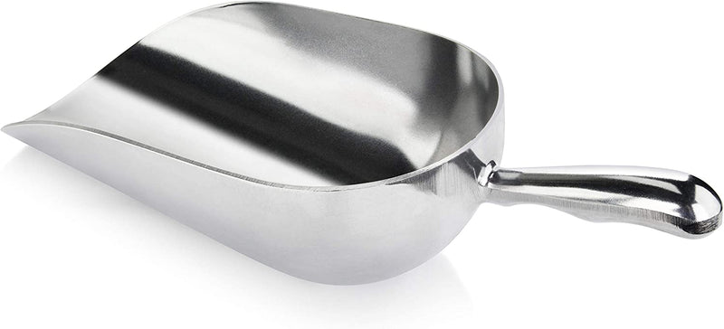 New Star Foodservice 34608 One-Piece Cast Aluminum Round Bottom Bar Ice Flour Utility Scoop, 85-Ounce, Silver (Hand Wash Only)