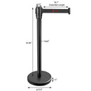 New Star Foodservice 54590 Stanchions, 36-Inch Height, 6.5-Foot Retractable Belt, Set of 2, Black Belt