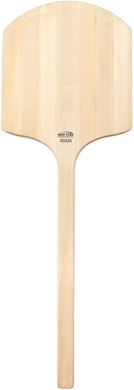 New Star Foodservice 50288 Restaurant-Grade Wooden Pizza Peel, 14" L x 14" W Plate, with 22" L Wooden Handle, 36" Overall Length