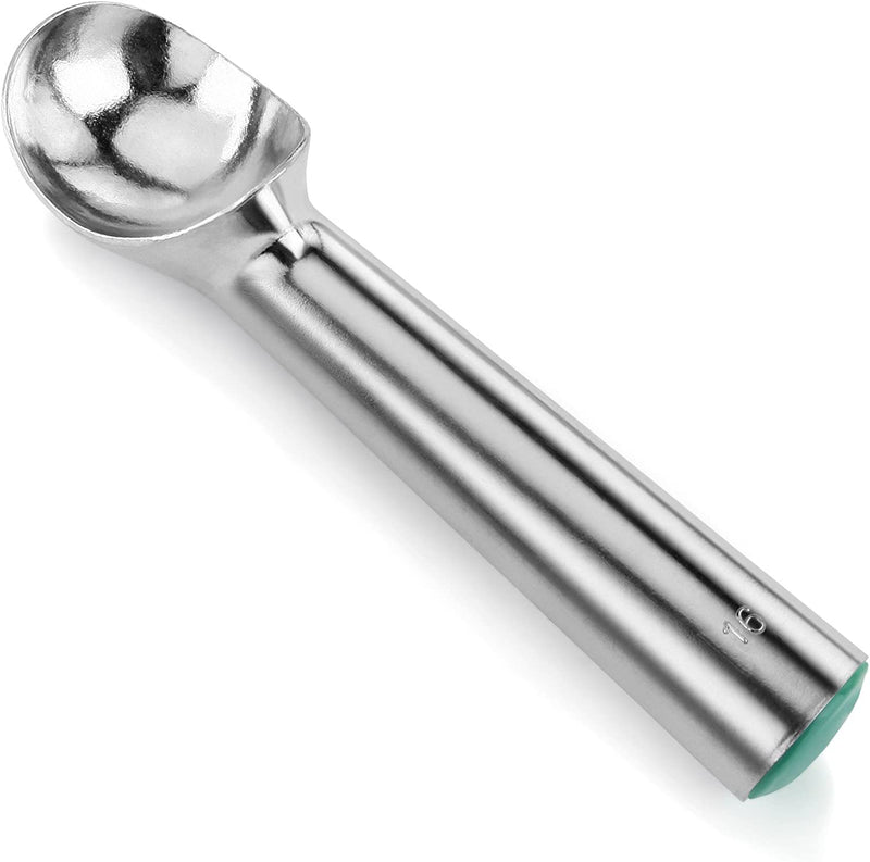 34868 Commercial-Grade Thumb Press Food Disher / Ice Cream Scoop, 18/8  Stainless Steel, 1.75 oz, Size 24, Red