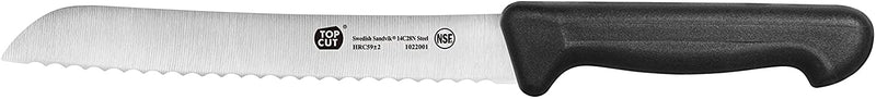 Top Cut By New Star Foodservice 1029239 Swedish Sandvik 14C28N Steel Bread Knife, 8"