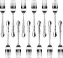 New Star Foodservice 58642 Rose Pattern, 18/0 Stainless Steel, Dinner Fork, 7.2-Inch, Set of 12