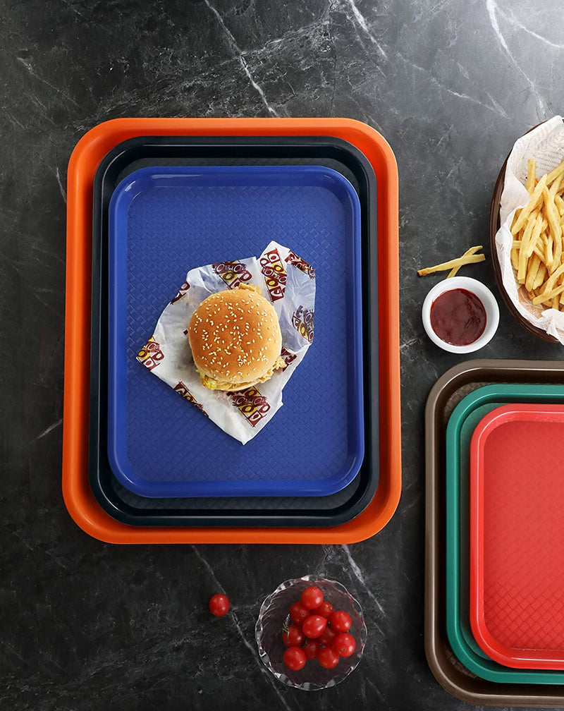 New Star Foodservice 24333 Fast Food Tray, 10.5 x 13.5, Black, Set of 12