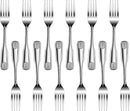 New Star Foodservice 58284 Shell Pattern, 18/0 Stainless Steel, Dinner Fork, 7.7-Inch, Set of 12