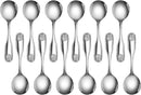 New Star Foodservice 58406 Shell Pattern, 18/0 Stainless Steel, Bouillon Spoon, 6.4-Inch, Set of 12