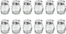 New Star Foodservice 22377 Glass Swirl Cheese Shaker with Stainless Steel Perforated Top, 6-Ounce, Set of 12