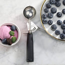 New Star Foodservice 34882 Commercial-Grade Thumb Press Food Disher / Ice Cream Scoop, 18/8 Stainless Steel, 1.25 oz, Size 30, Black