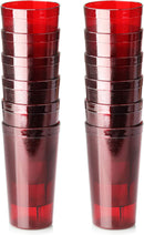New Star Foodservice 46403 Tumbler Beverage Cup, Stackable Cups, Break-Resistant Commercial SAN Plastic, 16 oz, Red, Set of 12
