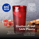 New Star Foodservice 46410 Tumbler Beverage Cup, Stackable Cups, Break-Resistant Commercial SAN Plastic, 16 oz, Red, Set of 72
