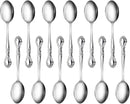 New Star Foodservice 58727 Rose Pattern, 18/0 Stainless Steel, Teaspoon, 6.2-Inch, Set of 12